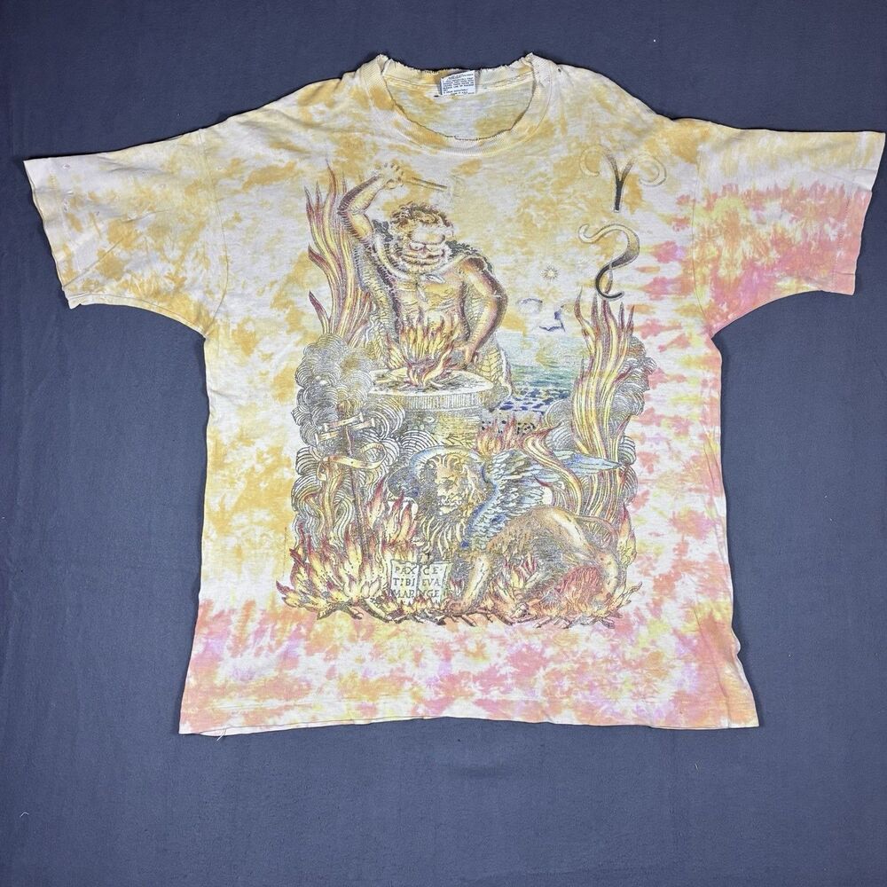 Vintage Liquid Blue 90s Ignis God of Fire Ian Bohorquez T-shirt XL Element Tee